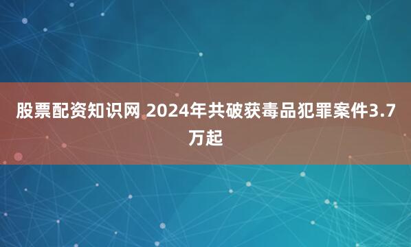 股票配资知识网 2024年共破获毒品犯罪案件3.7万起
