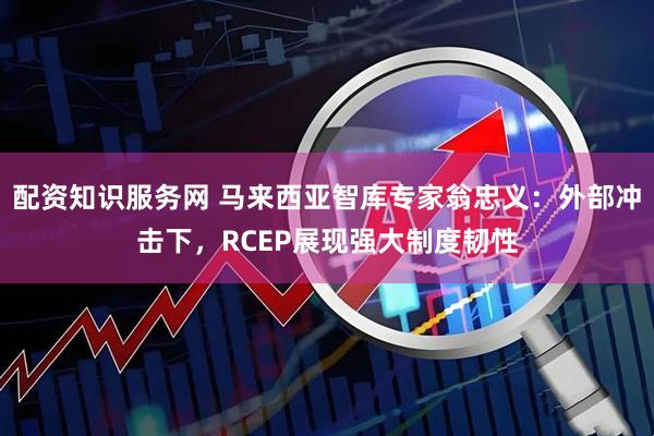 配资知识服务网 马来西亚智库专家翁忠义：外部冲击下，RCEP展现强大制度韧性
